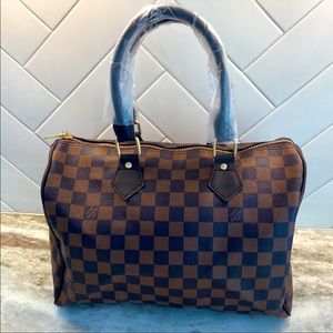 New Brown Checkered Bag